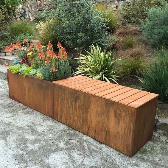 Outdoor Corten Steel Round Flower Pot