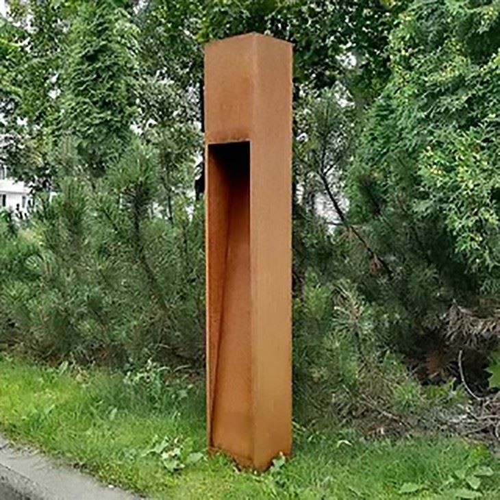 Välisaia valgusti pollar Corten terasest pollari valgusti