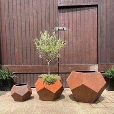 Rustic Radiance Corten Steel Patio Vase Flowerpot Planter Pot